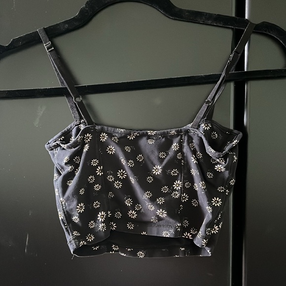Talula XXS cotton daisy print bustier crop top. - Picture 2 of 3